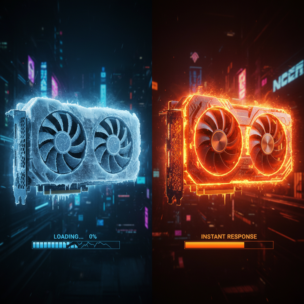 Cold start vs warm inference timing comparison